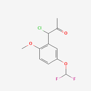 molecular formula C11H11ClF2O3 B14049035 1-Chloro-1-(5-(difluoromethoxy)-2-methoxyphenyl)propan-2-one 