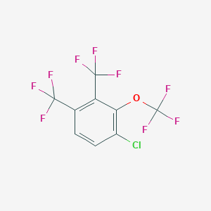 molecular formula C9H2ClF9O B14049071 1,2-Bis(trifluoromethyl)-4-chloro-3-(trifluoromethoxy)benzene 