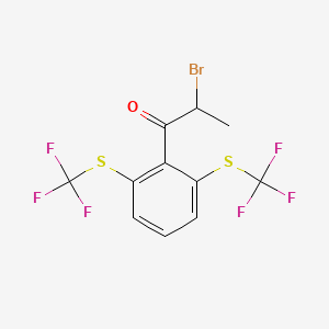 molecular formula C11H7BrF6OS2 B14049077 1-(2,6-Bis(trifluoromethylthio)phenyl)-2-bromopropan-1-one 