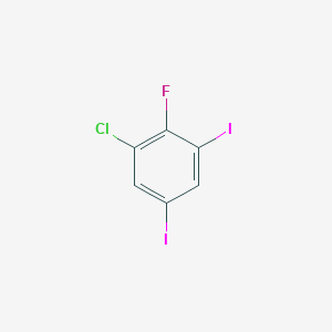 molecular formula C6H2ClFI2 B14049088 1-Chloro-2-fluoro-3,5-diiodobenzene 