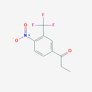 molecular formula C10H8F3NO3 B14049094 1-(4-Nitro-3-(trifluoromethyl)phenyl)propan-1-one 