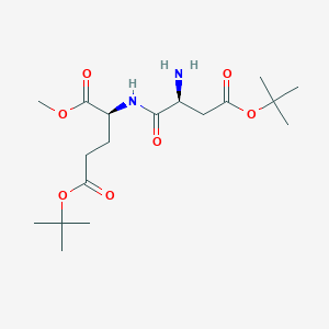 molecular formula C18H32N2O7 B14049127 5-(tert-Butyl) 1-methyl ((S)-2-amino-4-(tert-butoxy)-4-oxobutanoyl)-L-glutamate 