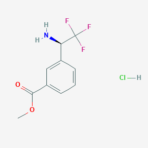 molecular formula C10H11ClF3NO2 B14049194 Methyl (R)-3-(1-amino-2,2,2-trifluoroethyl)benzoate hcl 