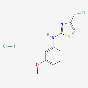 molecular formula C11H12Cl2N2OS B1404921 4-(chloromethyl)-N-(3-methoxyphenyl)-1,3-thiazol-2-amine hydrochloride CAS No. 1351602-26-0