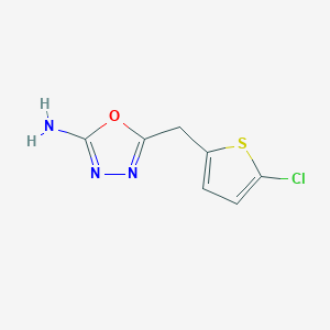 molecular formula C7H6ClN3OS B1404922 5-((5-氯噻吩-2-基)甲基)-1,3,4-恶二唑-2-胺 CAS No. 1706440-50-7