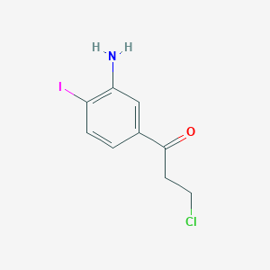 molecular formula C9H9ClINO B14049235 1-(3-Amino-4-iodophenyl)-3-chloropropan-1-one 