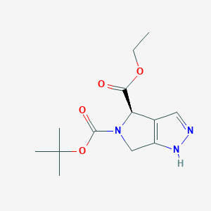 molecular formula C13H19N3O4 B14049240 5-(Tert-butyl) 4-ethyl (R)-2,6-dihydropyrrolo[3,4-C]pyrazole-4,5(4H)-dicarboxylate 