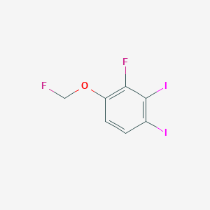 molecular formula C7H4F2I2O B14049244 1,2-Diiodo-3-fluoro-4-(fluoromethoxy)benzene 