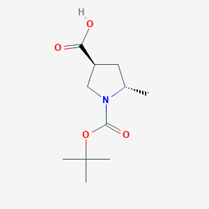 molecular formula C11H19NO4 B14049252 (3S,5S)-1-(Tert-butoxycarbonyl)-5-methylpyrrolidine-3-carboxylic acid 