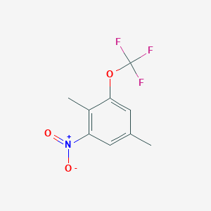 molecular formula C9H8F3NO3 B14049261 1,4-Dimethyl-2-nitro-6-(trifluoromethoxy)benzene 