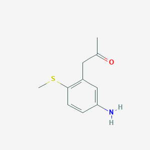 molecular formula C10H13NOS B14049309 1-(5-Amino-2-(methylthio)phenyl)propan-2-one 