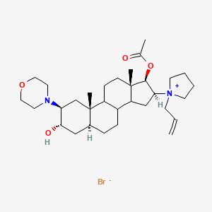 1-[17B-(Acetyloxy)-3A-hydroxy-2B-(4-morpholinyl)-5A-androstan-16B-YL]-1-(2-propenyl)pyrrolidinium bromide