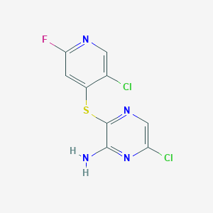 6-Chloro-3-((5-chloro-2-fluoropyridin-4-yl)thio)pyrazin-2-amine