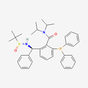 molecular formula C36H43N2O2PS B14049361 2-[(R)-[[(R)-(1,1-Dimethylethyl)sulfinyl]amino](phenyl)methyl]-6-(diphenylphosphino)-N,N-diisopropylbenzamide 