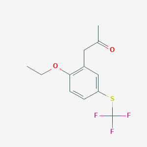 molecular formula C12H13F3O2S B14049407 1-(2-Ethoxy-5-(trifluoromethylthio)phenyl)propan-2-one 