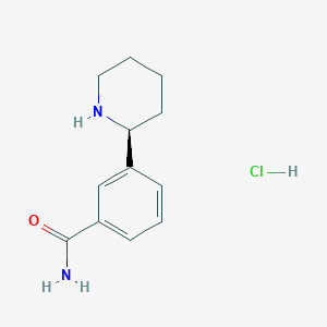 molecular formula C12H17ClN2O B14049450 (S)-3-(piperidin-2-yl)benzamide HCl 