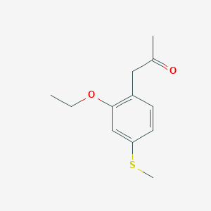 molecular formula C12H16O2S B14049455 1-(2-Ethoxy-4-(methylthio)phenyl)propan-2-one 