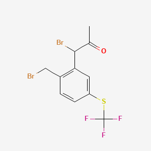 1-Bromo-1-(2-(bromomethyl)-5-(trifluoromethylthio)phenyl)propan-2-one