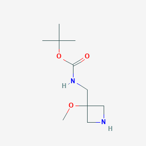 molecular formula C10H20N2O3 B1404946 3-(Boc-氨甲基)-3-甲氧基氮杂环丁烷 CAS No. 1392803-97-2