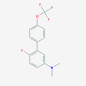 molecular formula C15H13F4NO B14049475 (6-Fluoro-4'-(trifluoromethoxy)biphenyl-3-yl)-dimethylamine 