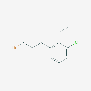 molecular formula C11H14BrCl B14049538 1-(3-Bromopropyl)-3-chloro-2-ethylbenzene 