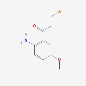 molecular formula C10H12BrNO2 B14049540 1-(2-Amino-5-methoxyphenyl)-3-bromopropan-1-one 