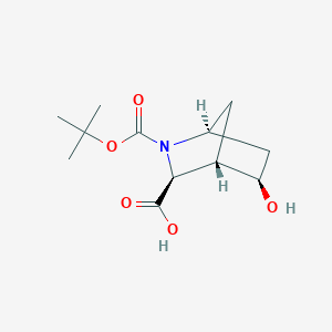 molecular formula C12H19NO5 B1404958 (1S,3S,4S,5R)-rel-2-Boc-5-羟基-2-氮杂双环[2.2.1]庚烷-3-羧酸 CAS No. 1290625-54-5