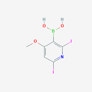 molecular formula C6H6BI2NO3 B14049602 (2,6-Diiodo-4-methoxy-3-pyridinyl)-boronic acid 