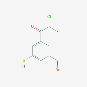 1-(3-(Bromomethyl)-5-mercaptophenyl)-2-chloropropan-1-one