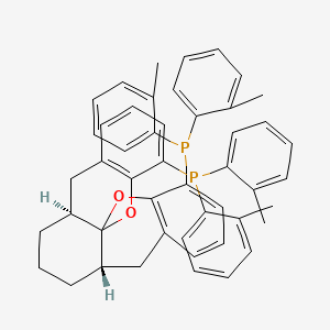 molecular formula C48H46O2P2 B14049681 1,1'-[(5aS,8aS,14aS)-5a,6,7,8,8a,9-hexahydro-5H-[1]benzopyrano[3,2-d]xanthene-1,13-diyl]bis[1,1-bis(2-methylphenyl)-Phosphine 