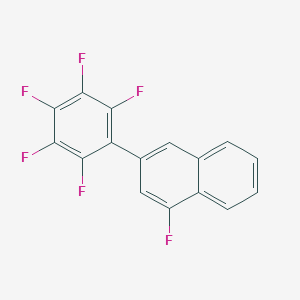 molecular formula C16H6F6 B14049685 1-Fluoro-3-(perfluorophenyl)naphthalene 