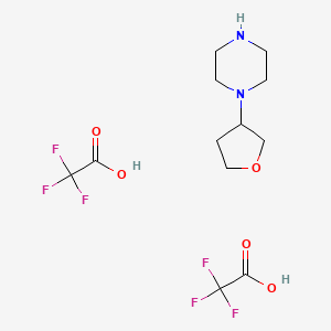 molecular formula C12H18F6N2O5 B1404969 1-(四氢呋喃-3-基)哌嗪双(2,2,2-三氟乙酸盐) CAS No. 1403767-15-6
