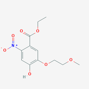 molecular formula C12H15NO7 B14049697 Ethyl 4-hydroxy-5-(2-methoxyethoxy)-2-nitrobenzoate 