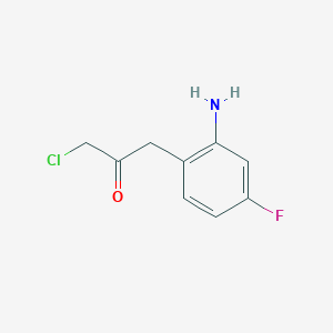 molecular formula C9H9ClFNO B14049726 1-(2-Amino-4-fluorophenyl)-3-chloropropan-2-one 