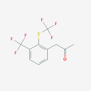 molecular formula C11H8F6OS B14049734 1-(3-(Trifluoromethyl)-2-(trifluoromethylthio)phenyl)propan-2-one 