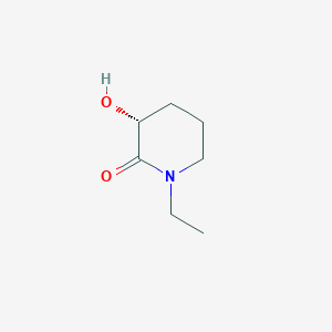 molecular formula C7H13NO2 B14049741 (R)-1-Ethyl-3-hydroxypiperidin-2-one 