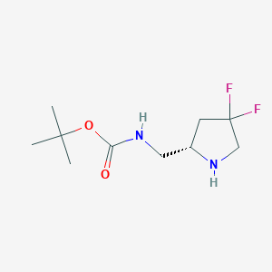 molecular formula C10H18F2N2O2 B1404978 (S)-2-(Boc-氨甲基)-4,4-二氟吡咯烷 CAS No. 1363384-66-0