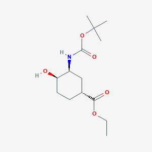 molecular formula C14H25NO5 B1404979 (1R,3S,4R)-3-(Boc-氨基)-4-羟基-环己烷甲酸乙酯 CAS No. 1392745-22-0