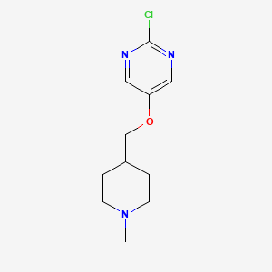 molecular formula C11H16ClN3O B1404981 2-氯-5-(1-甲基-哌啶-4-基甲氧基)-嘧啶 CAS No. 1408074-71-4