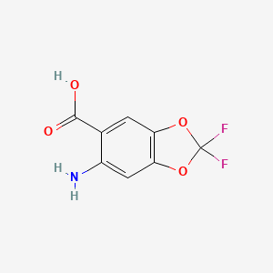 molecular formula C8H5F2NO4 B1404982 6-Amino-2,2-difluoro-1,3-benzodioxole-5-carboxylic acid CAS No. 1174541-27-5