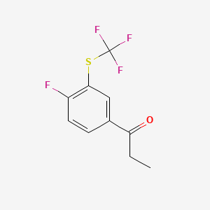 1-(4-Fluoro-3-(trifluoromethylthio)phenyl)propan-1-one