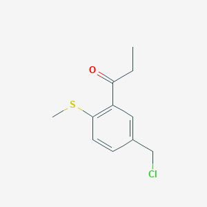 1-(5-(Chloromethyl)-2-(methylthio)phenyl)propan-1-one