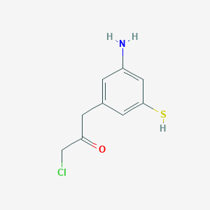 molecular formula C9H10ClNOS B14049881 1-(3-Amino-5-mercaptophenyl)-3-chloropropan-2-one 