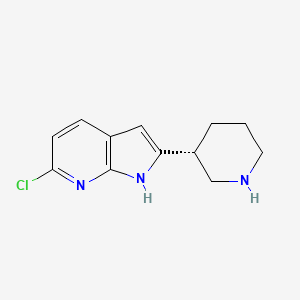 1H-Pyrrolo[2,3-b]pyridine, 6-chloro-2-[(3R)-3-piperidinyl]-