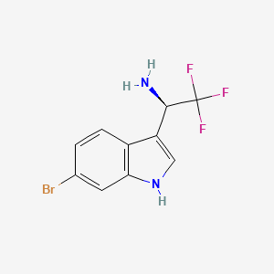 molecular formula C10H8BrF3N2 B14049927 (R)-1-(6-Bromo-1H-indol-3-YL)-2,2,2-trifluoroethan-1-amine 