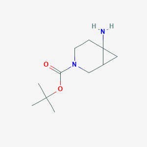 molecular formula C11H20N2O2 B1404993 6-Amino-3-aza-bicyclo[4.1.0]heptane-3-carboxylic acid tert-butyl ester CAS No. 1403767-24-7