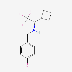 molecular formula C13H15F4N B14049943 (R)-1-Cyclobutyl-2,2,2-trifluoro-N-(4-fluorobenzyl)ethanamine 