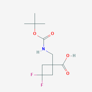 molecular formula C11H17F2NO4 B1404995 1-(Boc-aminomethyl)-3,3-difluorocyclobutanecarboxylic acid CAS No. 1363382-41-5