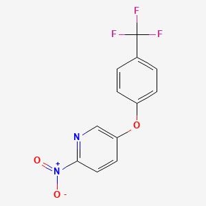 molecular formula C12H7F3N2O3 B14049973 2-Nitro-5-(4-trifluoromethyl-phenoxy)-pyridine 