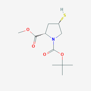 molecular formula C11H19NO4S B1404998 (4S)-1-Boc-4-mercapto-L-proline methyl ester CAS No. 1675245-21-2